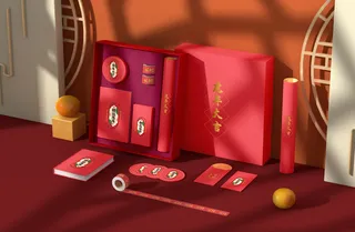 新年周边物品(16)源文件模板免扣设计