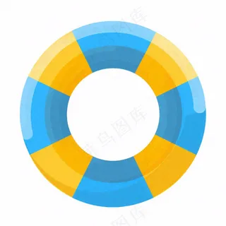 游泳圈卡通插画免抠