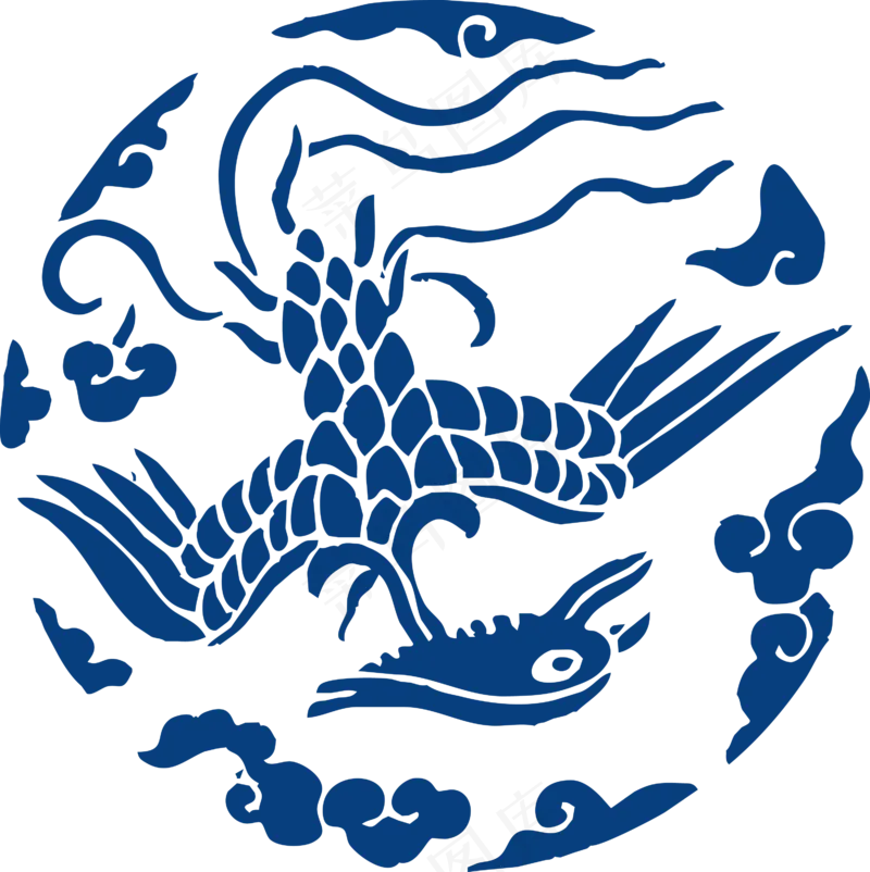 古代青花瓷图案花纹中国风图案祥云纹理传统图腾矢量AI设计PNG免扣素材