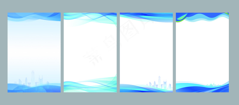 蓝色渐变花纹制度牌背景图