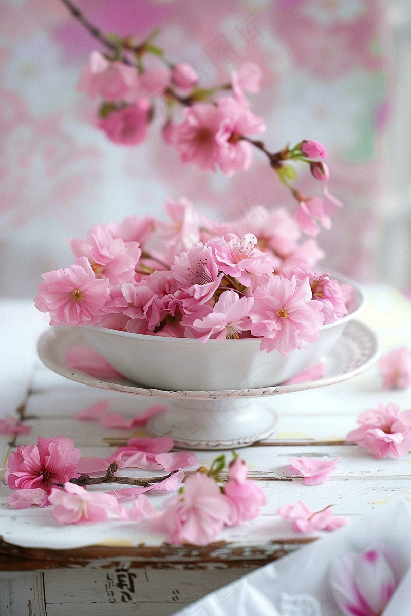 春日樱花花朵摄影图(2688x4032)