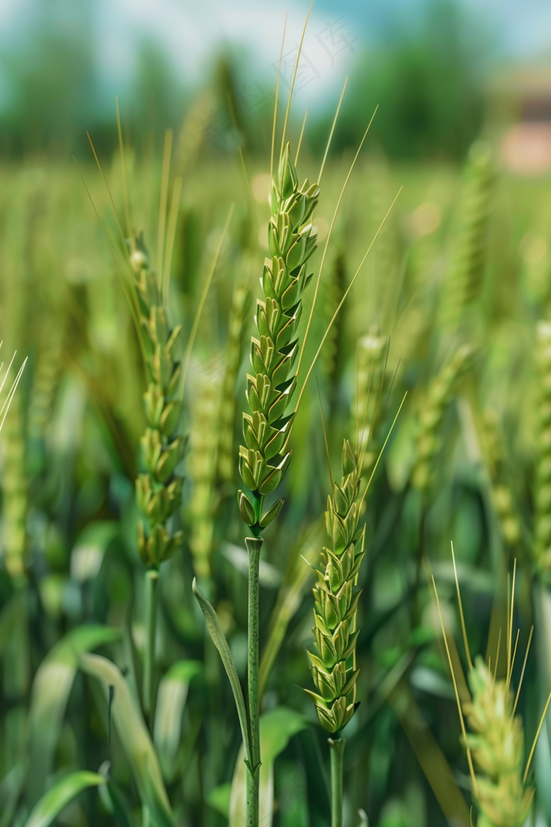 小麦绿色麦穗小米那芒种粮食摄影图