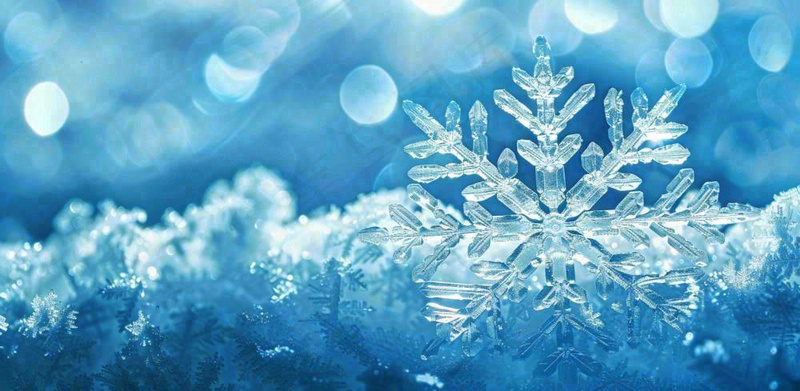 冬天雪花结冰寒冷大寒小寒大雪立冬冬至摄影图(1568x768)
