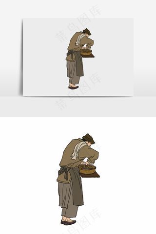 插画丨国风人物丨劳动者005丨PPT插图