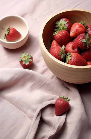 新鲜草莓水果摄影图
