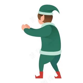 插画素材丨圣诞节丨平安夜丨绿色圣诞帽丨PPT素材