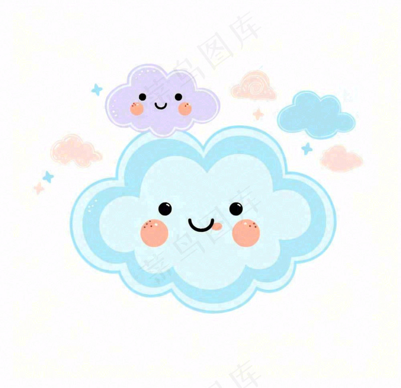 白云云朵天气卡通插画免抠(1056x1024)