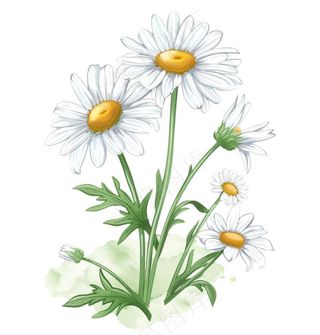 春天小雏菊花朵植物卡通插画免抠
