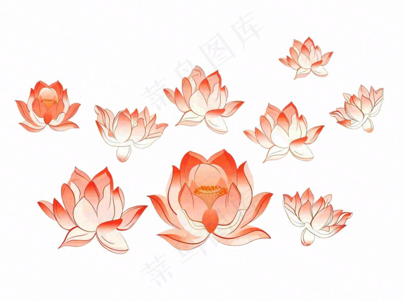 莲花灯睡莲祈福中元节寒衣节插画免抠(1264x944)