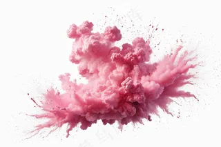 爆炸白色背景粉红色烟雾图片