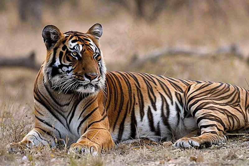 老虎动物园躺着休息的老虎悠闲摄影图(4032x2688)