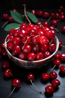 红樱桃车厘子水果新鲜摄影图