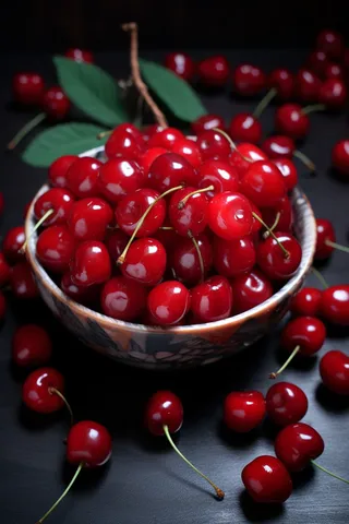 红樱桃车厘子水果新鲜摄影图