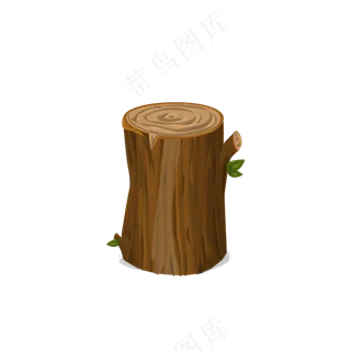 免扣一个褐色木墩