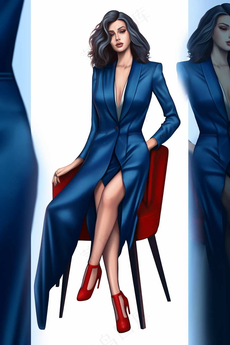 西服礼服定制手稿插画背景(2688x4032)