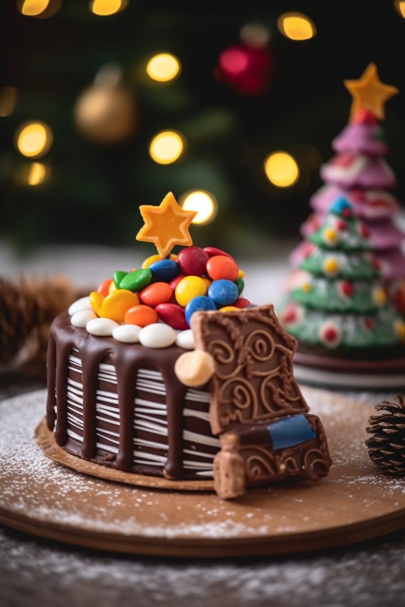 圣诞节日蛋糕庆祝节日甜点摄影图