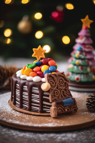 圣诞节日蛋糕庆祝节日甜点摄影图