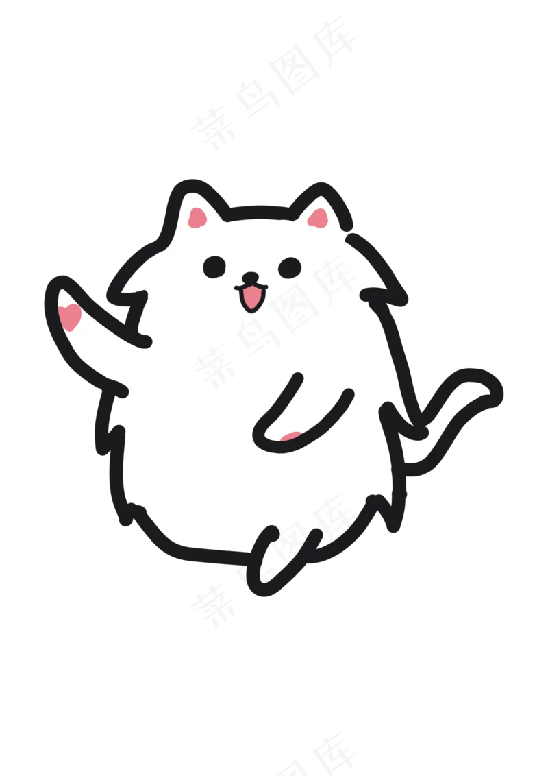 手绘可爱宠物波斯猫可调色psd模版下载