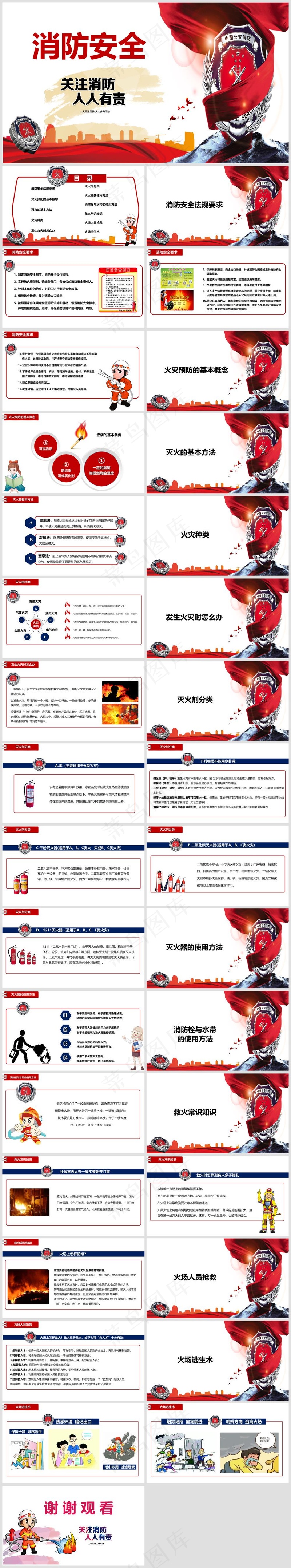 企业培训丨员工教育丨校园培训丨消防安全丨PPT模板026