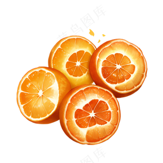 橙色 手绘 橙子 免抠 素材31
