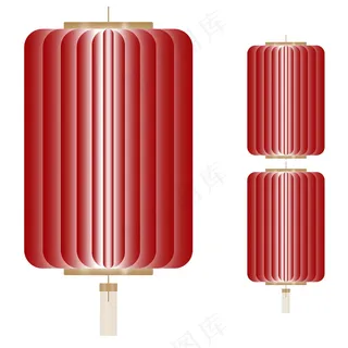 春节元素红色方形渐变灯笼