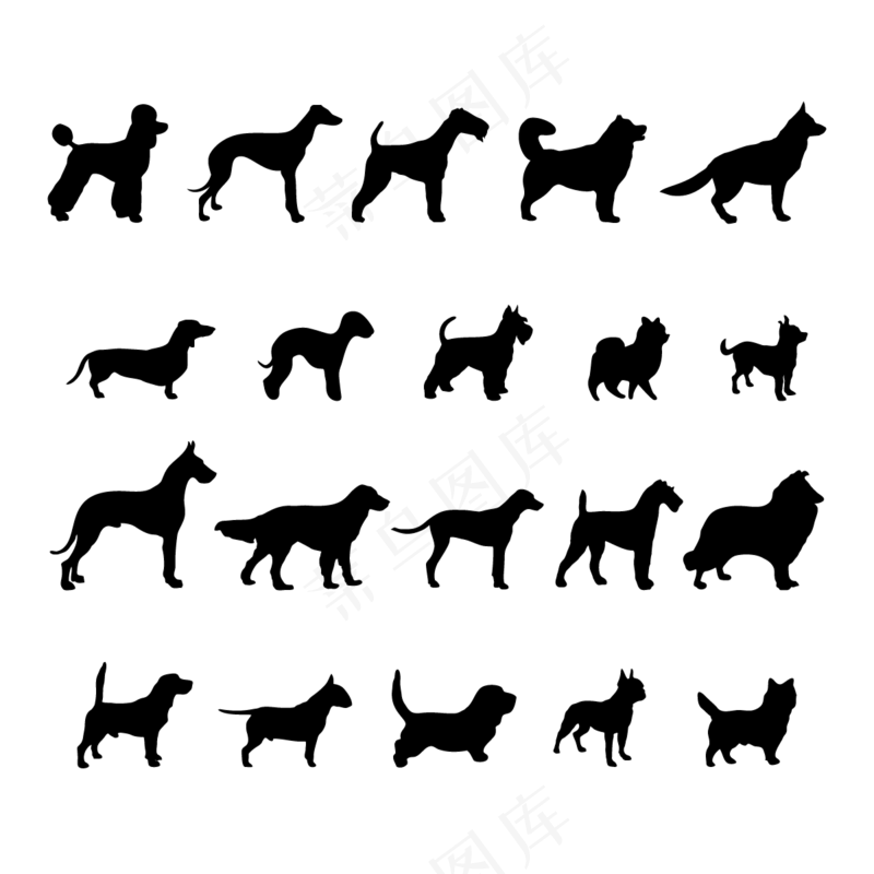 动物剪影矢量免扣AI素材