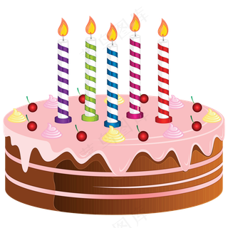 免抠彩虹卡通蛋糕