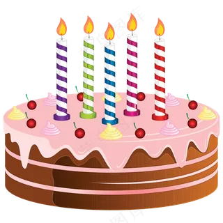 免抠彩虹卡通蛋糕