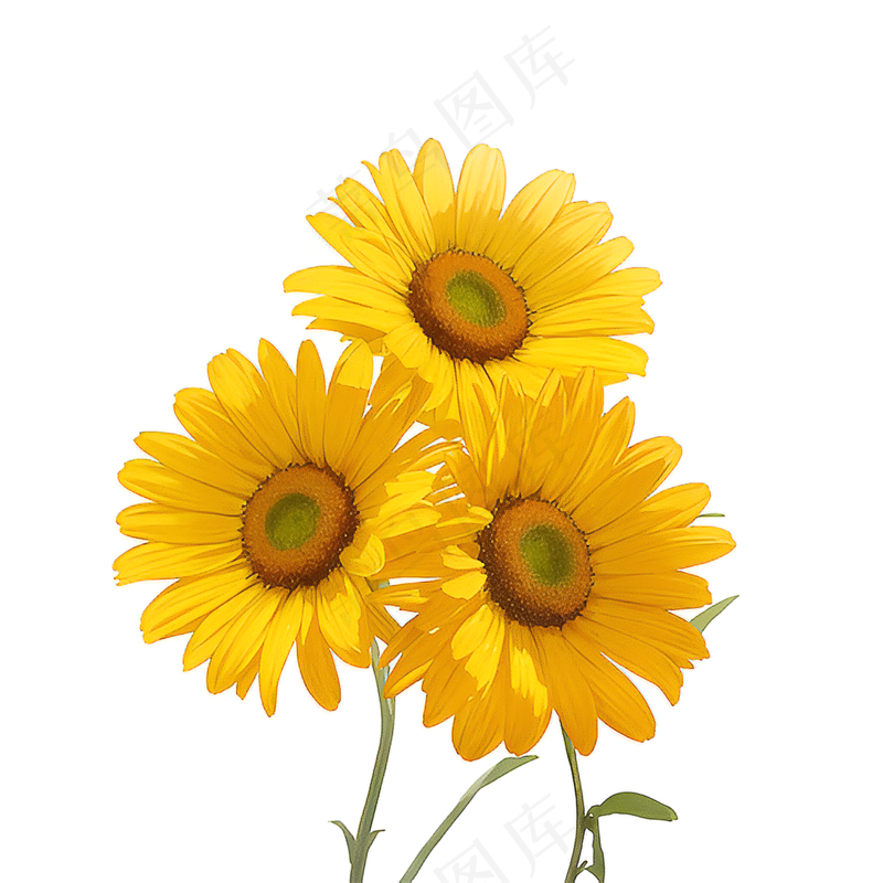 黄色向日葵花朵免抠素材18