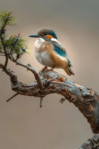 小鸟站在树枝上摄影图