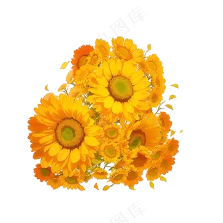 金色向日葵花丛素材3