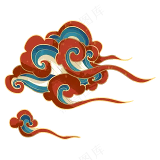 国潮敦煌云纹祥云插画免扣素材 (85)