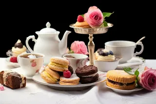 纸杯蛋糕水果蛋糕下午茶美食甜点摄影图