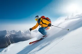 滑雪运动山坡白雪山地摄影图