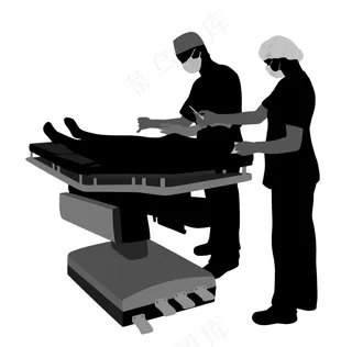 手术台医生手术矢量