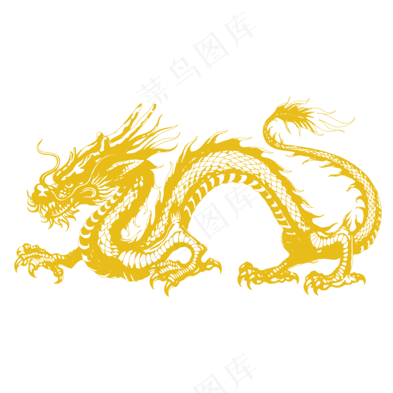 中国风金色龙元素古风水墨龙png免抠透明素材装饰图片PS素材