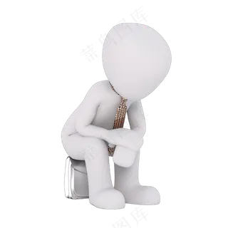 3D商务白色小人ppt用