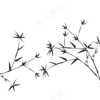 中国风水墨竹子图片古风竹叶竹林水彩手绘插画PNG免扣设计