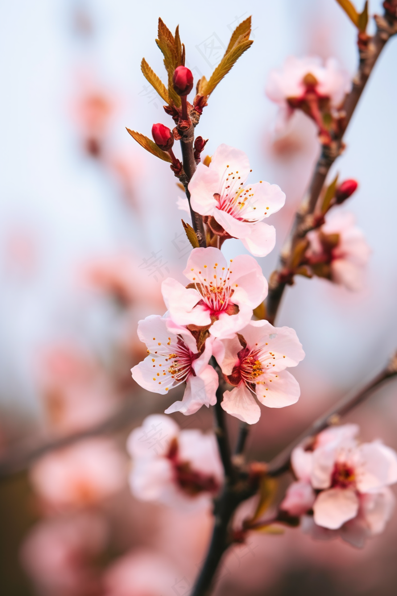 春天桃花粉色花朵摄影图(2688x4032)