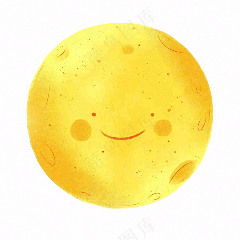 月亮月球天气卡通插画免抠