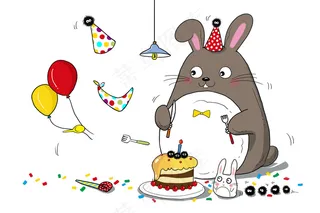 龙猫手绘素材插画 (3)