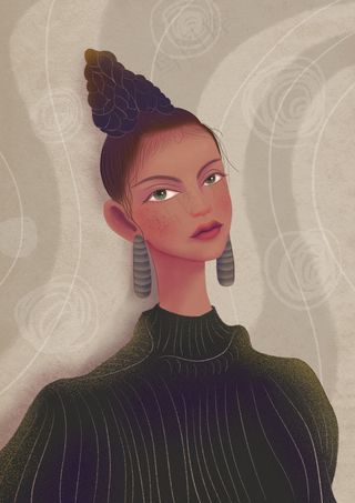 人像插画噪点风格