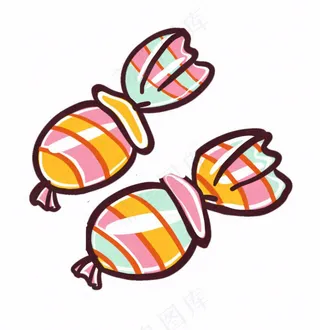 糖果甜彩色卡通插画免抠