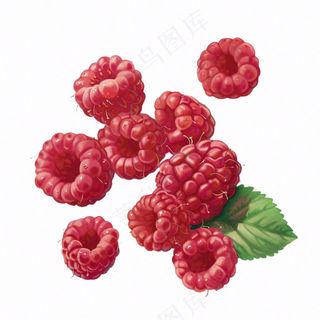 树莓水果莓果卡通插画免抠