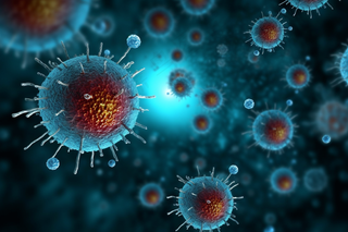 医疗细菌病毒细胞3D渲染图