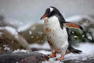 冰雪天地的企鹅寒冷动物摄影图