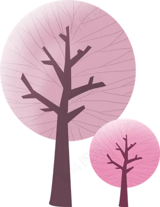 卡通免扣大树