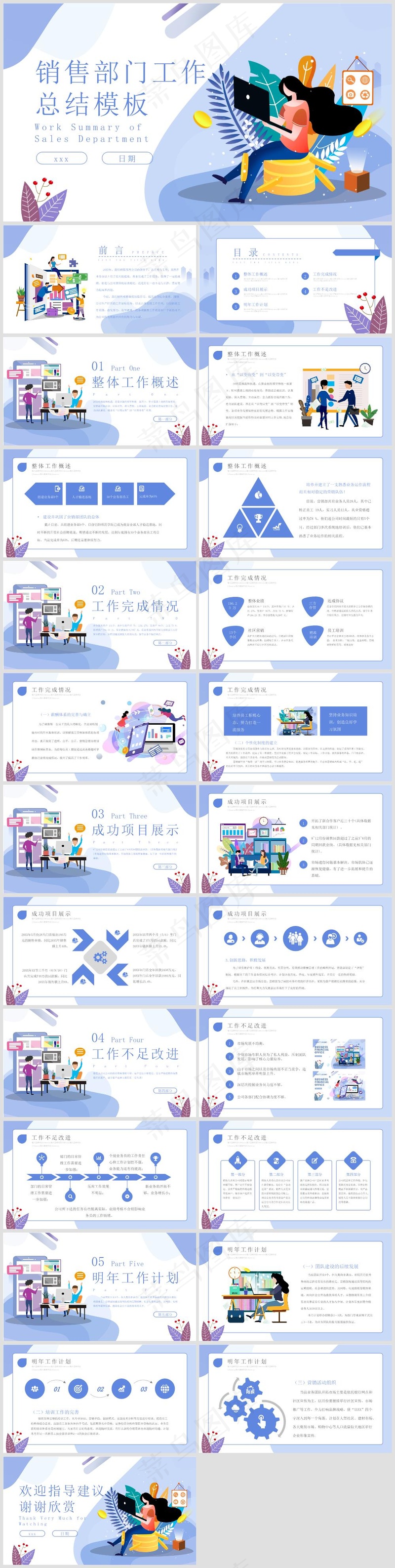 述职总结PPT模板丨高端商务风丨标准色系丨教育培训工作汇报用72