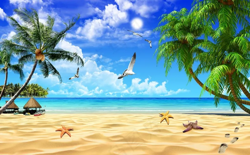 海滩风景海报