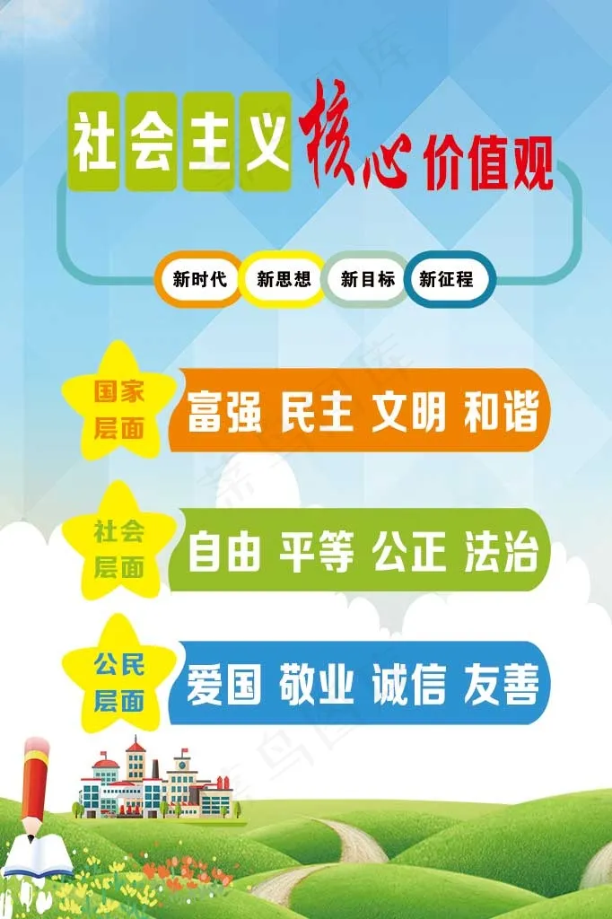 *核心价值观psd模版下载